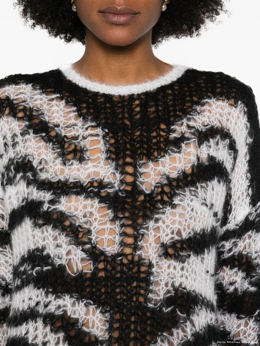 Cheap tiger-pattern open-knit McCartney Women Stella jumper 0522